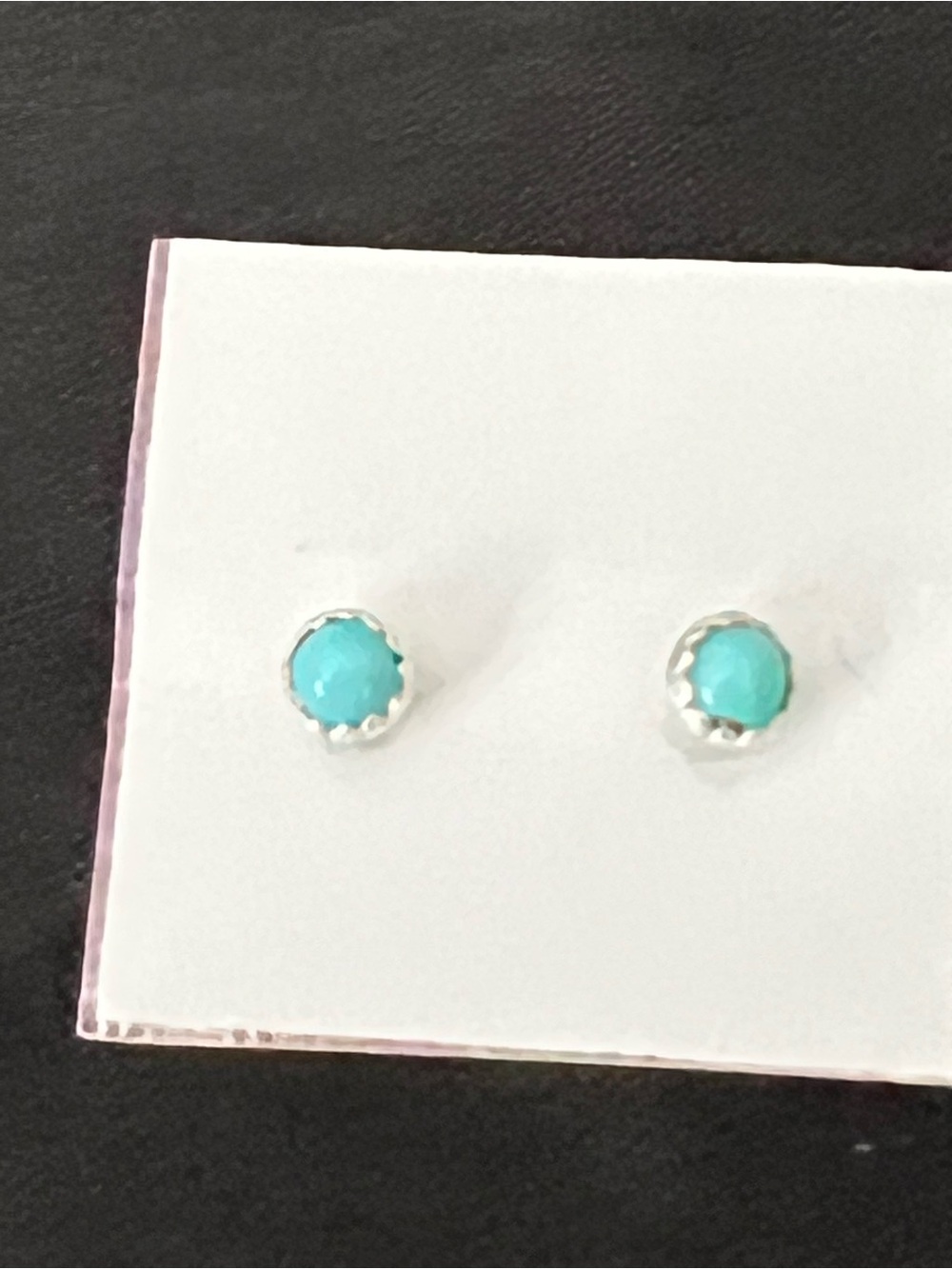 Native  Sterling silver dainty turquoise studs